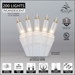 Commercial 100 Clear Christmas Mini Lights, 6" Spacing, White Wire