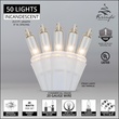 Commercial 100 Clear Christmas Mini Lights, 6" Spacing, White Wire
