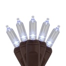  T5 Cool White LED Christmas Tree Lights, Brown Wire