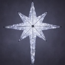 48" Shimmering Cool White LED Crystal 8 Point Star Tree Topper