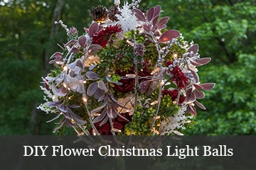 DIY Flower Christmas Light Balls