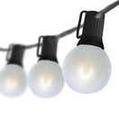 G50 Cool White FlexFilament TM LED Satin Globe String Lights, E12 Base, Black Wire