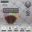 StretchNet Pro 14" x 31.5" Tree Wrap Lights, 5mm LED, 50 Multicolor Lights, Brown Wire