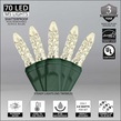 70 M5 Warm White LED Christmas Lights, 4" Spacing