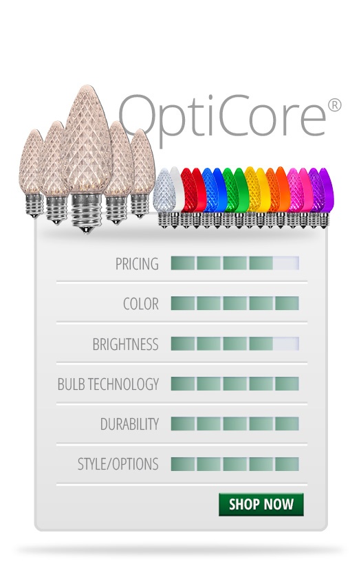 OptiCore C7 & C9 Christmas Light Bulbs