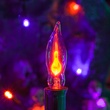 C7 Flicker Flame Clear Halloween Light Bulbs, Pack of 2