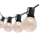 G50 Warm White OptiCore LED Globe String Lights, E17 Base, Black Wire