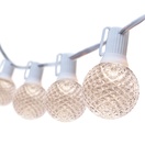 G50 Warm White OptiCore LED Globe String Lights, E17 Base, White Wire
