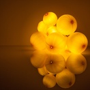 Battery Operated Gold Ball Ornament Light Set, 10 Gold LED Lights