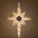 48" Shimmering Warm & Cool White LED Crystal 8 Point Star Tree Topper