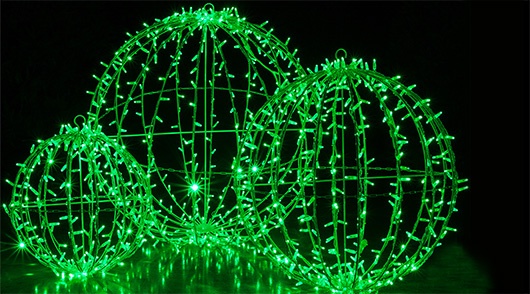 Green Christmas Light Balls
