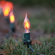 C7 Flicker Flame Clear Halloween Light Bulbs, Pack of 2
