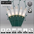 100 Clear Icicle Lights, Green Wire, Short Drops