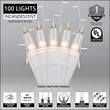 100 Clear Icicle Lights, White Wire 