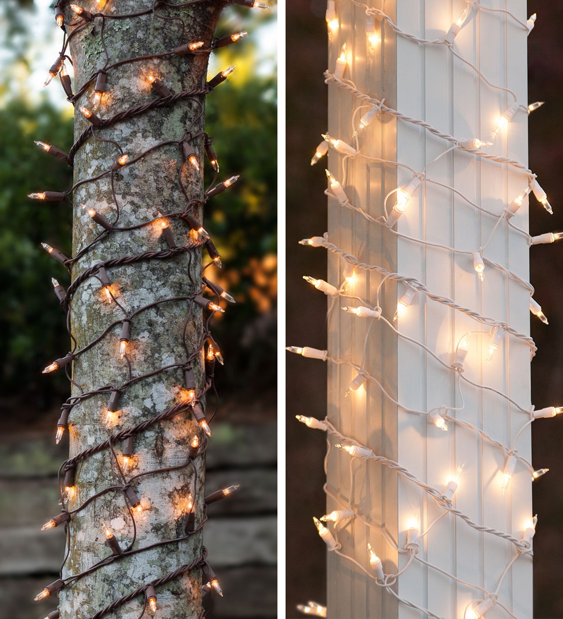 Tree Trunk Wrap and Column Wrap With Incandescent Lights