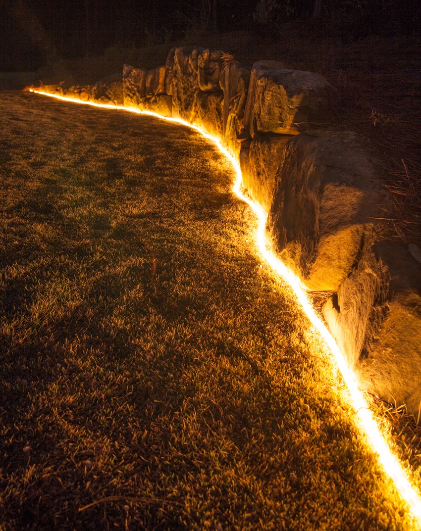 Brighten Landscapes and Rock Walls Using Rope Light
