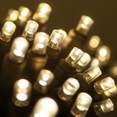 5mm Warm White LED Christmas Lights, Commercial, Brown Wire