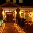 70 5mm Amber LED Halloween Lights, 4" Spacing, Black Wire