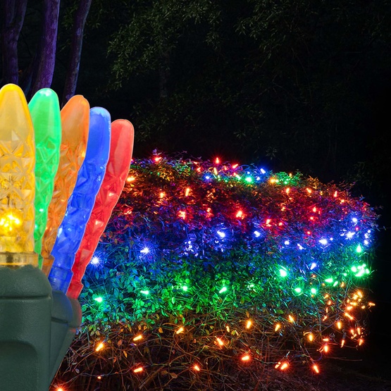M5 4'x6' Multicolored LED Net Lights, Green Wire 