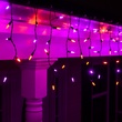 70 M5 Purple, Orange Halloween LED Icicle Lights Black Wire