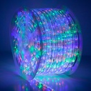 Multi: Red, Blue, Green, Yellow LED Rope Light, 2 Wire 1/2", 120 Volt