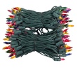 Commercial 100 Multi Color Christmas Mini Lights, 6" Spacing, Green Wire