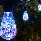 ST64 RGB Color Change Suspended LEDimagine TM Patio String Lights, Commercial Black Wire