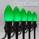 C7 Green Smooth OptiCore&reg LED Halloween Pathway Lights, 5" PathPRO TM Stakes