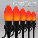 C7 Amber Smooth OptiCore&reg LED Halloween Pathway Lights, 5" PathPRO TM Stakes