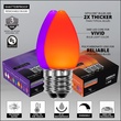 C7 Amber / Purple Smooth OptiCore Commercial LED Halloween String Lights, 50 Lights, 50'