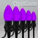 C7 Purple Smooth OptiCore&reg LED Halloween Pathway Lights, 5" PathPRO TM Stakes