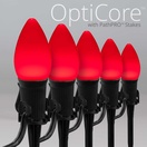 C7 Red Smooth OptiCore&reg LED Halloween Pathway Lights, 5" PathPRO TM Stakes