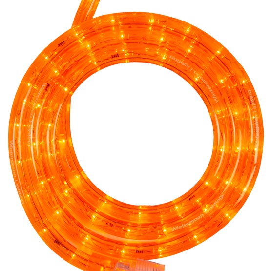 18' Orange LED Rope Light, 2 Wire 120 Volt