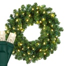 Oregon Fir Prelit Commercial LED Holiday Wreath, Warm White Lights
