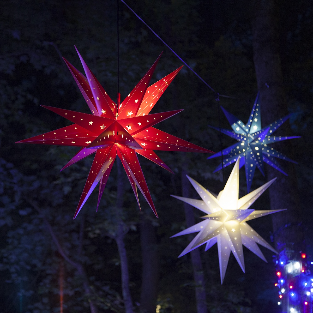 Patriotic Moravian Star Light Decorations