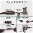 StretchNet Pro 14" x 31.5" Tree Wrap Lights, 5mm LED, 50 Multicolor Lights, Brown Wire