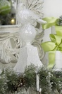 15" Left Facing White Polystone Bird Stocking Holder
