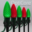 C9 Green / Red OptiCore&reg LED Christmas Pathway Lights, 5" PathPRO TM Stakes