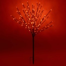 Brown Glimmer Spray Lighted Branches with Orange LED Lights, 6 pc