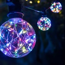 G95 RGB Color Change LEDimagine TM Globe String Lights, Commercial Black Wire