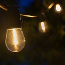 S14 Warm White LED Filament Shatterproof Patio Lights, Commercial Black Wire