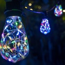 ST64 RGB Color Change LEDimagine TM Patio String Lights, Commercial Black Wire