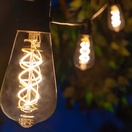 ST64 FlexFilament TM 5W LED Edison Bulb Patio Lights, Commercial Black Wire