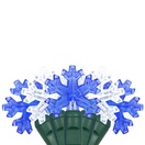 35 Snowflake Blue / Cool White LED Lights, 6" Spacing