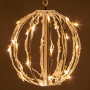 Warm White LED Christmas Light Ball, Fold Flat White Frame