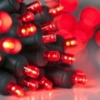 20 Red Battery Operated 5mm LED Christmas Lights, Green Wire