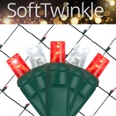 5mm Red, Cool White SoftTwinkle&reg LED Net Lights, Green Wire