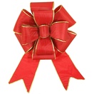Red with Gold Trim Blooming Puff Nylon Christmas Bow