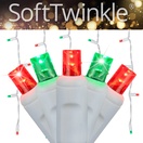 5mm Green, Red SoftTwinkle&reg LED Icicle Lights