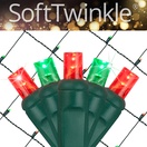 5mm Red, Green SoftTwinkle&reg LED Net Lights, Green Wire